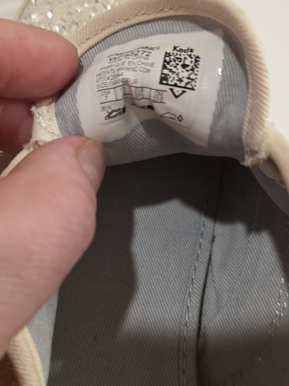Sparkle Satin Lace-Up Women’s Sneakers in Cream - Picture 14 of 16